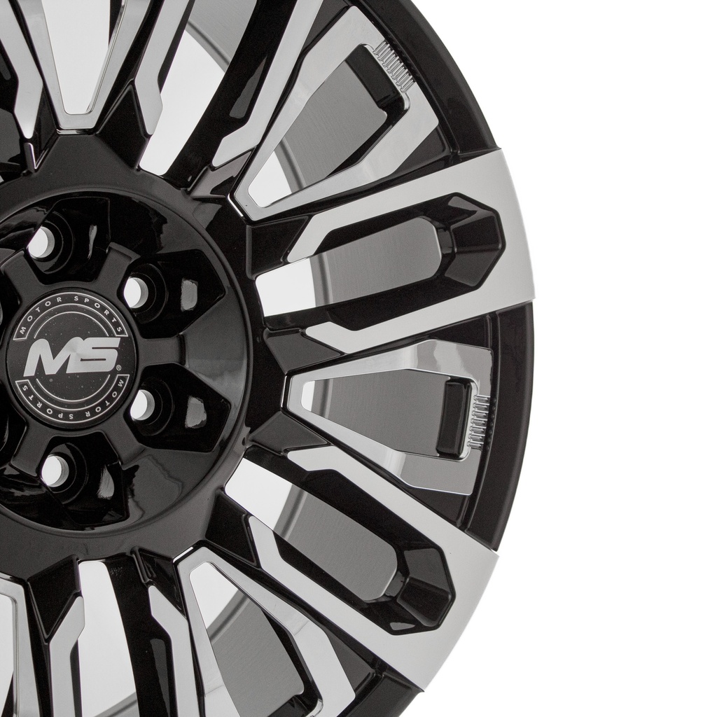 Rin 22 9 6X139.7 R1 7116 Black Machine Face Insert Chrome ET28 CB78.1