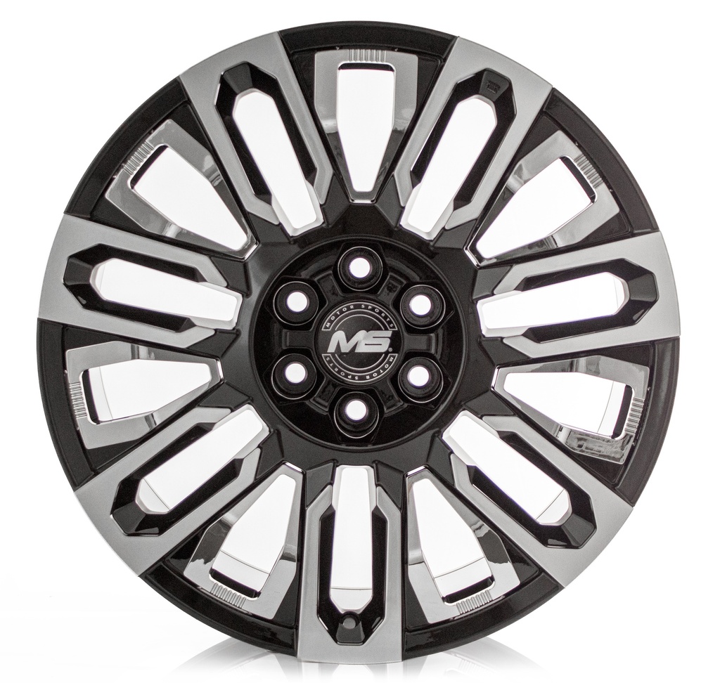 Rin 22 9 6X139.7 R1 7116 Black Machine Face Insert Chrome ET28 CB78.1