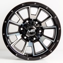 Rin 15 8 6X114.3 Ms 6087  BLACK MACHINE FACE+CHROME RIVETS ET0 CB66.1