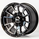 Rin 15 8 6X114.3 Ms 6087  BLACK MACHINE FACE+CHROME RIVETS ET0 CB66.1