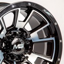 Rin 15 8 6X114.3 Ms 6087  BLACK MACHINE FACE+CHROME RIVETS ET0 CB66.1