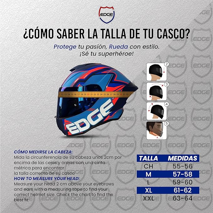 CASCO ABATIBLE BOSS SKYBREAKER AZUL ROJO XL