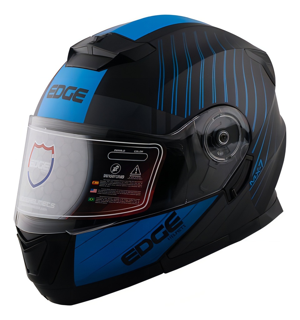 CASCO ABATIBLE JET 2 MX 7 NEGRO AZUL BRILLANTE XL