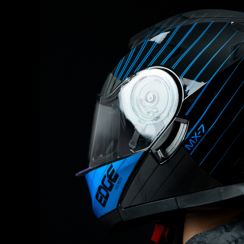 CASCO ABATIBLE JET 2 MX 7 NEGRO AZUL BRILLANTE L