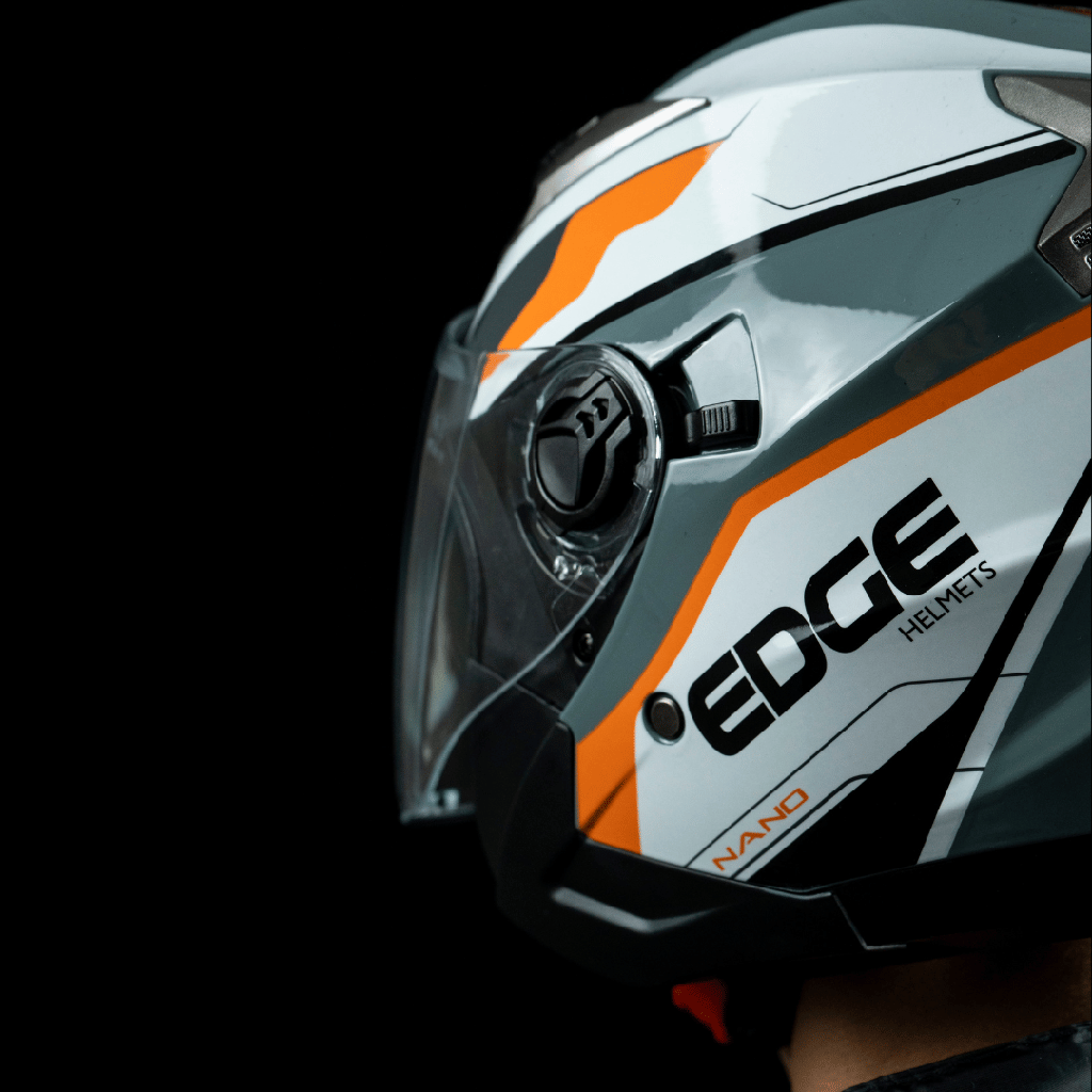 CASCO JAGUAR SEMI INTEGRAL NANO NEGRO NARANJA BRILLANTE L