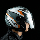 CASCO JAGUAR SEMI INTEGRAL NANO NEGRO NARANJA BRILLANTE XL