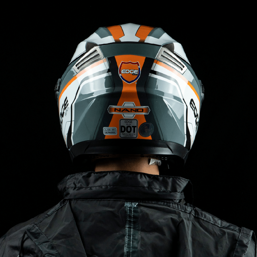 CASCO JAGUAR SEMI INTEGRAL NANO NEGRO NARANJA BRILLANTE XL