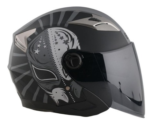 [CASCOJASEINTWARXLVBG] CASCO JAGUAR SEMI INTEGRAL WARRIOR XL VISOR BLACK GREY