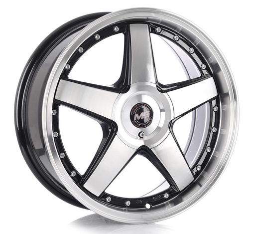 [174X100/114.37MS75081BMFCRET3373.1RP] Rin 17 7 4x100/114.3 Ms 75081 BLACK MACHINE FACE CHROME RIVETS ET33 CB73.1 RP
