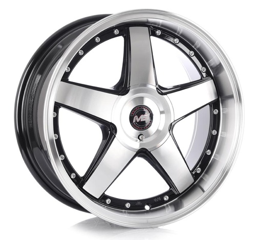 [174X100/114.37.5MS75081BMFCRET3073.1RP] Rin 17 7.5 4x100/114.3 Ms 75081 BLACK MACHINE FACE CHROME RIVETS ET30 CB73.1 RP