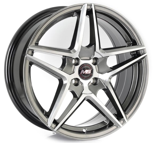 [1741007.5MS1228HBMFET4267.1] Rin 17 7.5 4X100 Ms 1228 HYPER BLACK MACHINE ET42 CB67.1