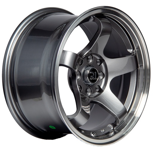 [154100/114.3R15958FGUNMETALMACHINELIP3073.1SÍ] Rin 15 7 4X100/114.3 R1 SPORT 5958F Gunmetal Machine Lip ET30 CB73.1